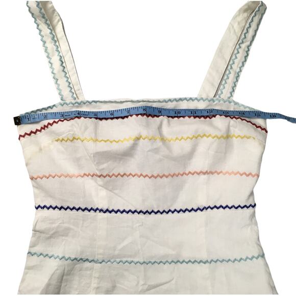 Forever 21 Mini‎ Dress Rainbow Stripe White Linen Women Juniors S Casual Summer - Picture 4 of 9
